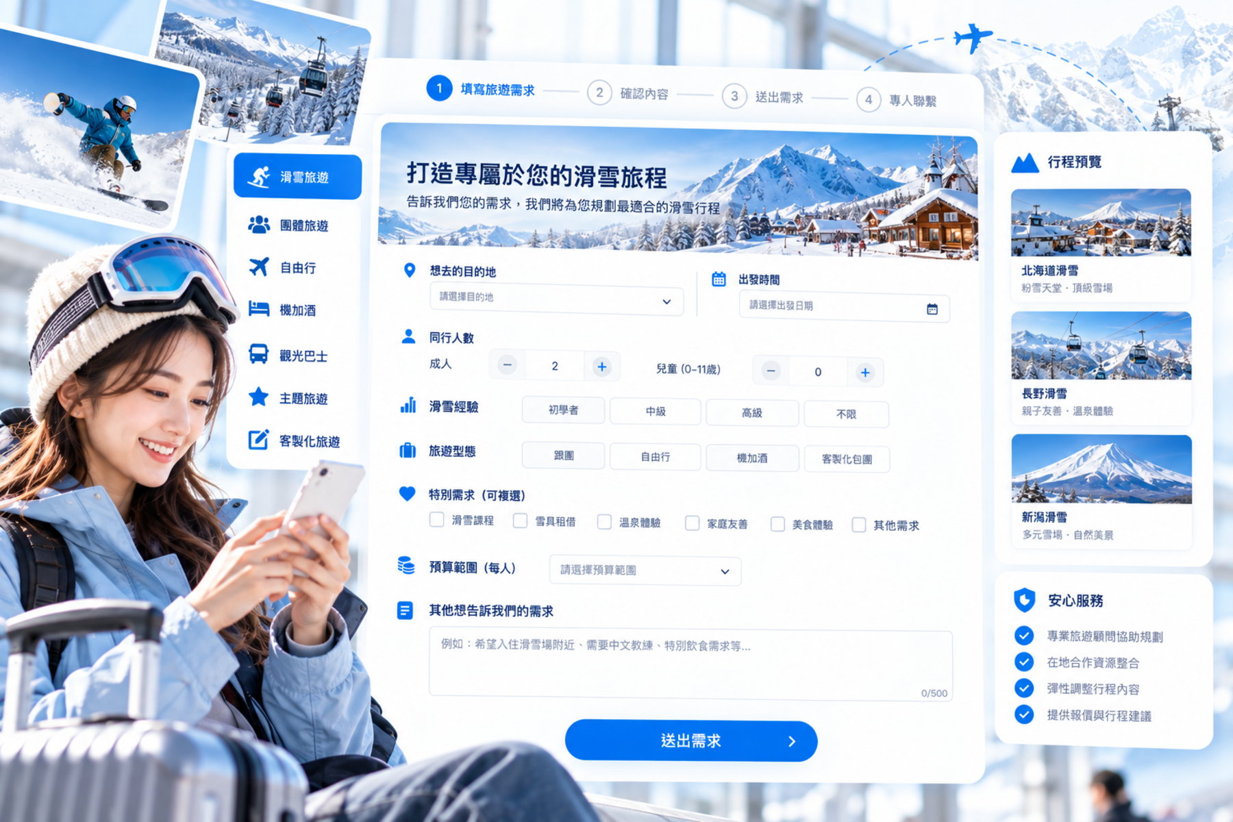 滑雪需求結構化，提升客製化旅遊服務效率