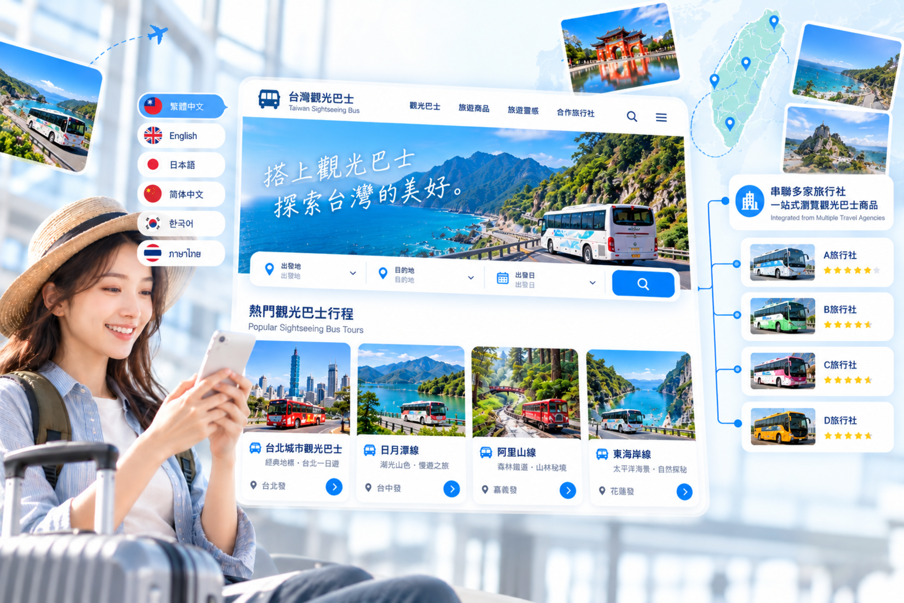 多國語系整合觀光巴士商品,擴大旅遊資訊服務範圍
